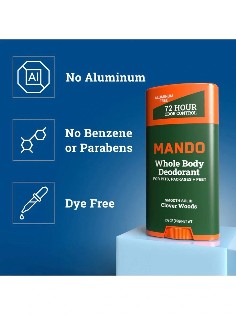 Mando Clover Woods Smooth Solid Whole Body Deodorant 2.6oz